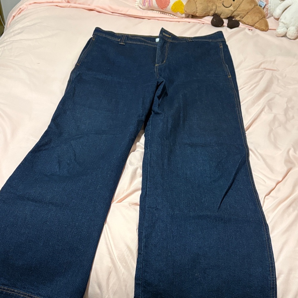 LOFT Dark Indigo Wide-Leg Jeans